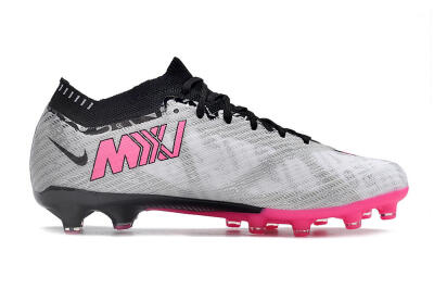 Nike Air Zoom Mercurial Vapor 15 Elite AG Artificial Grass Soccer Cleats - Silver/Black/Pink