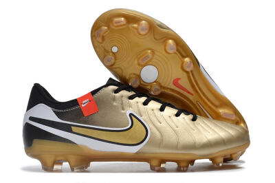 Nike Tiempo Legend 10 Pro FG Firm Ground Soccer Cleats - Gold/Black/White