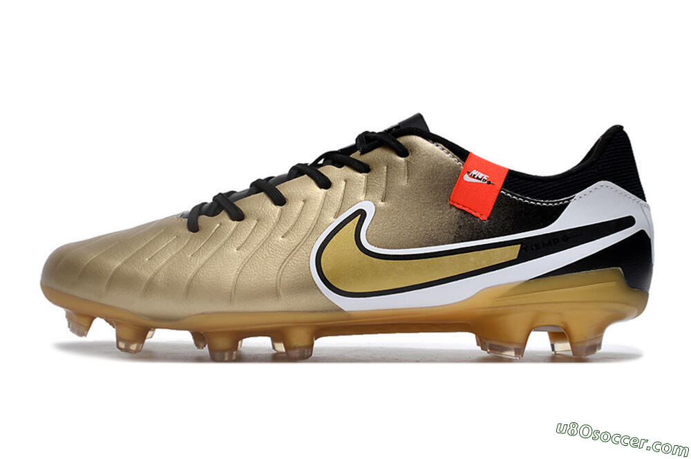 Nike Tiempo Legend 10 Pro FG Firm Ground Soccer Cleats - Gold/Black/White 2