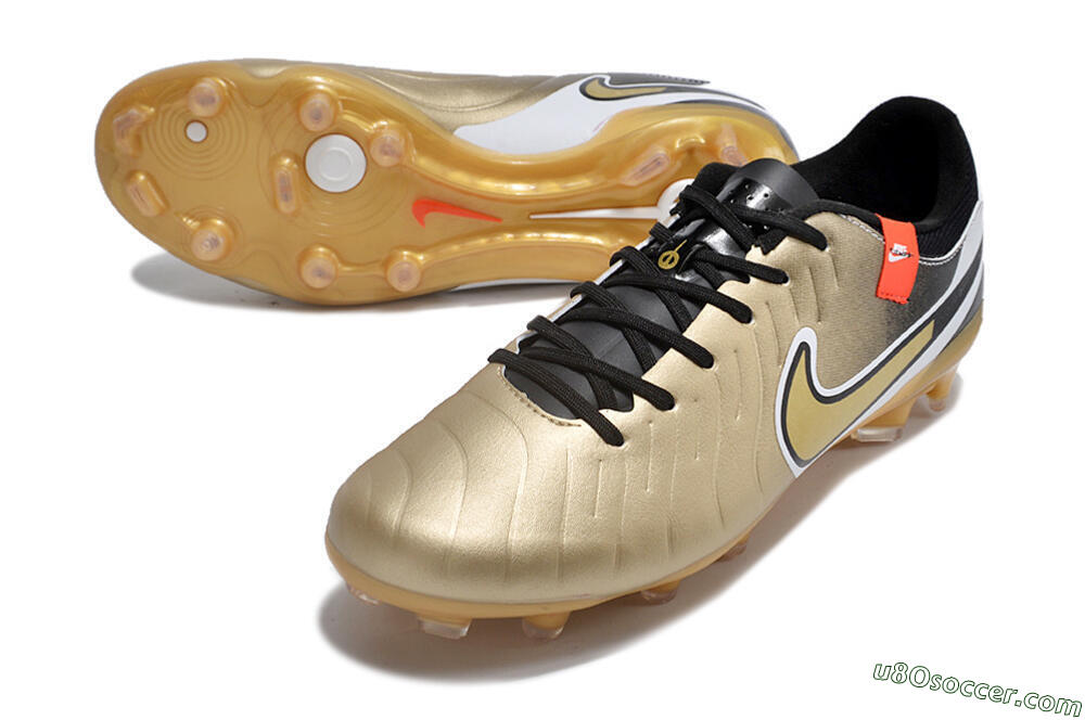 Nike Tiempo Legend 10 Pro FG Firm Ground Soccer Cleats - Gold/Black/White 3