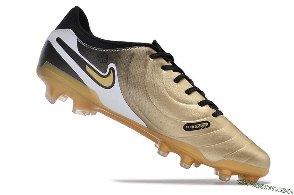 Nike Tiempo Legend 10 Pro FG Firm Ground Soccer Cleats - Gold/Black/White 4