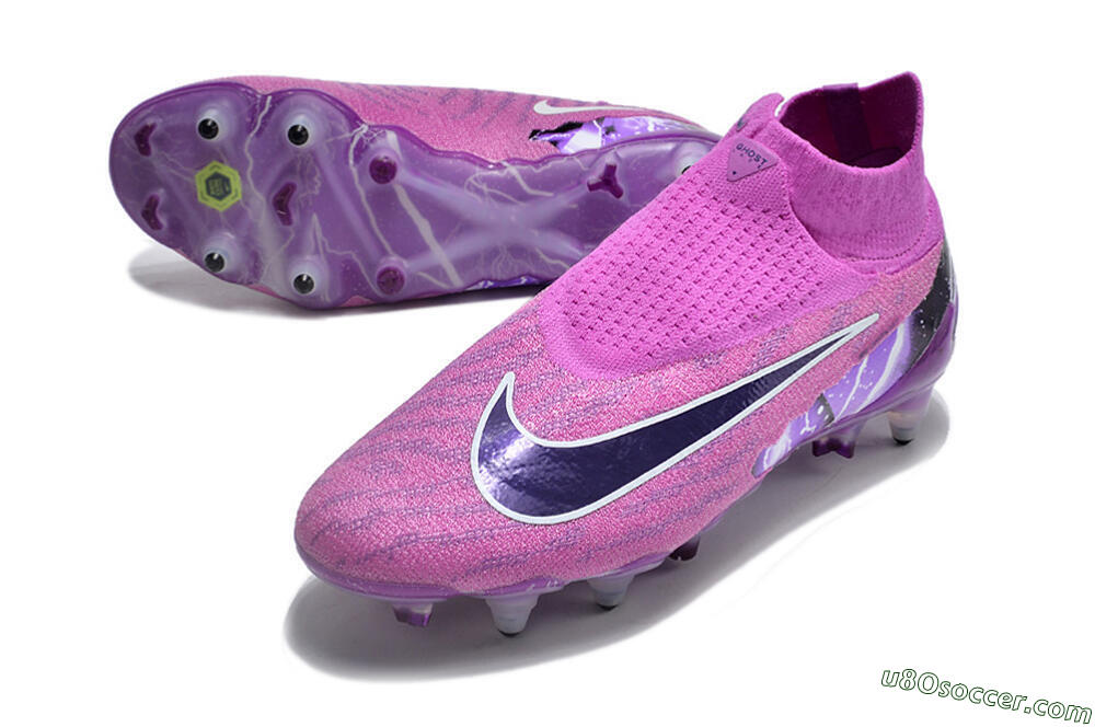 Nike Phantom GX Thunder Elite DF Link SG Soft Ground Soccer Cleats - Purple/White/Black 3