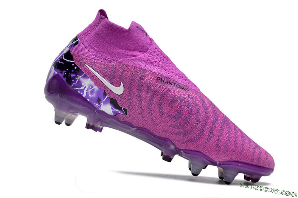 Nike Phantom GX Thunder Elite DF Link SG Soft Ground Soccer Cleats - Purple/White/Black 4