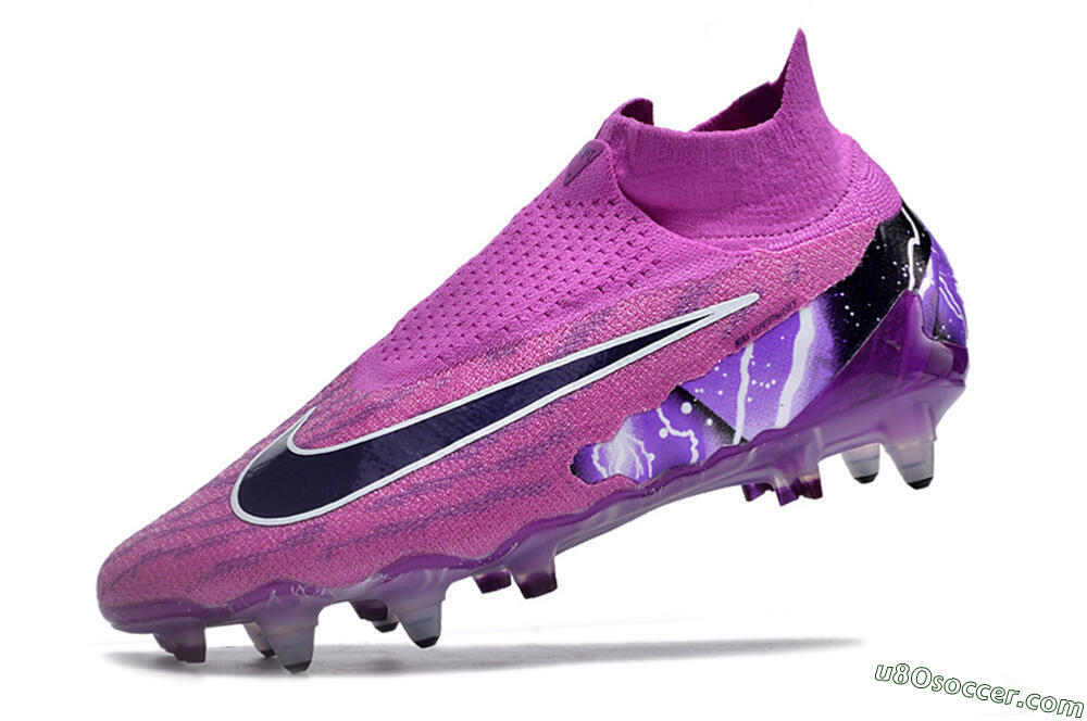 Nike Phantom GX Thunder Elite DF Link SG Soft Ground Soccer Cleats - Purple/White/Black 5