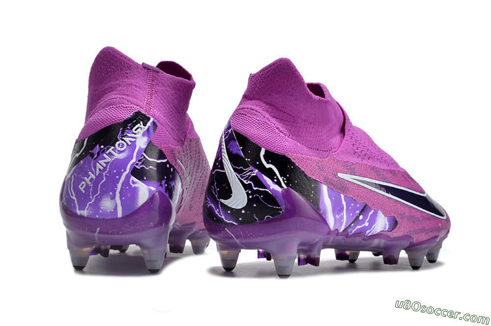 Nike Phantom GX Thunder Elite DF Link SG Soft Ground Soccer Cleats - Purple/White/Black 6