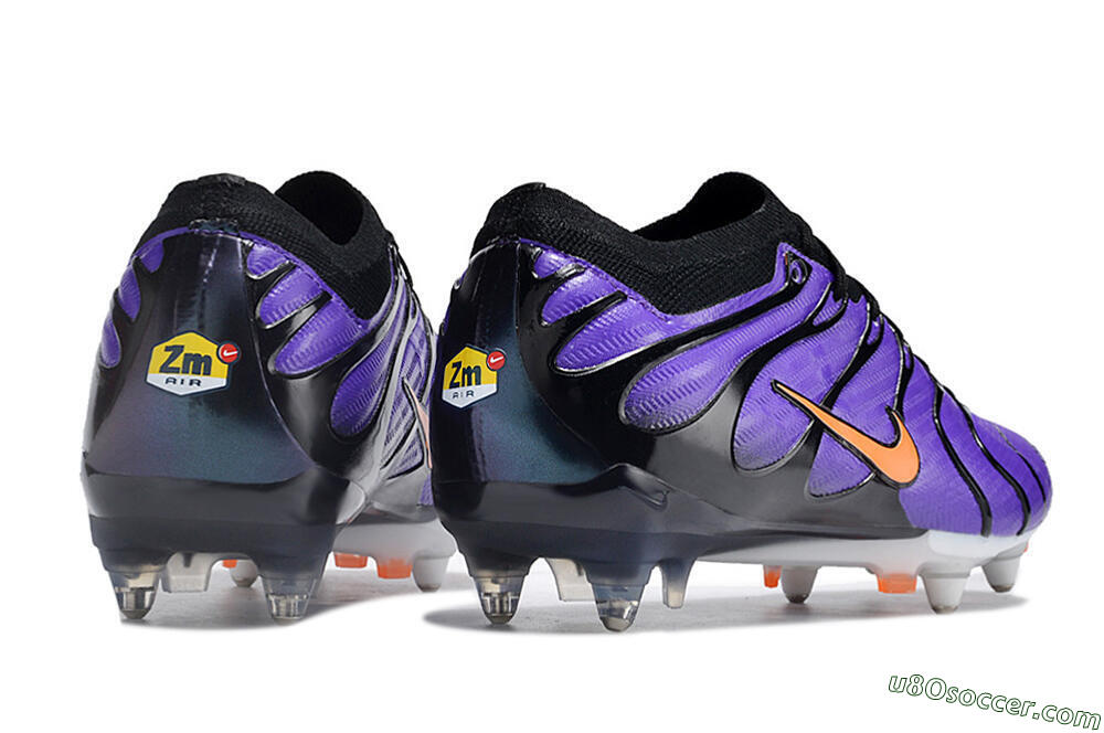 Nike Air Zoom Mercurial Vapor 15 Elite SG Soft Ground Soccer Cleats - Purple/Black/Orange 6