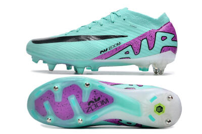 Nike Air Zoom Mercurial Vapor 15 Elite SG Soft Ground Soccer Cleats - Turquoise/Black/White/Purple