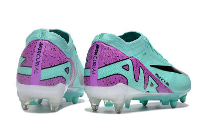 Nike Air Zoom Mercurial Vapor 15 Elite SG Soft Ground Soccer Cleats - Turquoise/Black/White/Purple