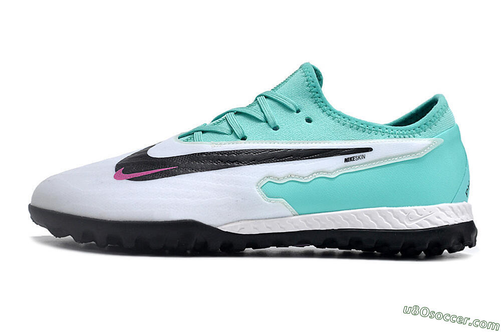 Nike React Phantom GX Pro TF Artificial Turf Soccer Shoes - White/Black/Jade 2