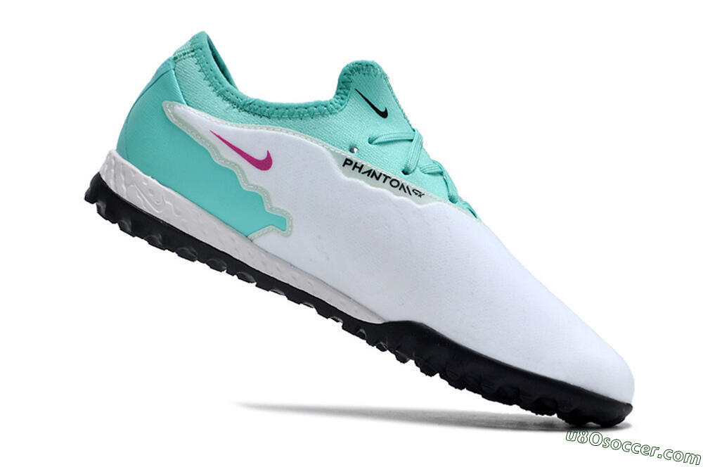 Nike React Phantom GX Pro TF Artificial Turf Soccer Shoes - White/Black/Jade 4