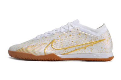 Nike Air Zoom Mercurial Vapor 15 Elite IC Indoor & Futsal Soccer Shoes - White/Gold/Brown