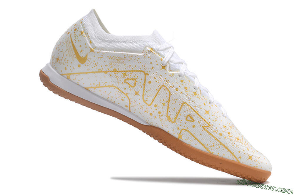 Nike Air Zoom Mercurial Vapor 15 Elite IC Indoor & Futsal Soccer Shoes - White/Gold/Brown 4