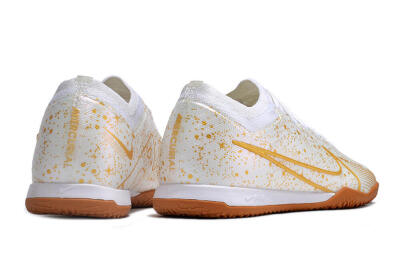 Nike Air Zoom Mercurial Vapor 15 Elite IC Indoor & Futsal Soccer Shoes - White/Gold/Brown