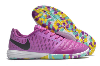 Nike Lunar Gato 2 IC Indoor & Futsal Soccer Shoes - Purple/Black/Rainbow