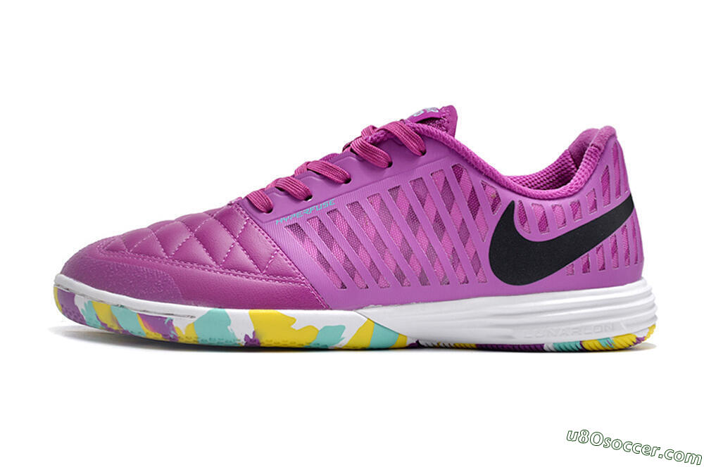 Nike Lunar Gato 2 IC Indoor & Futsal Soccer Shoes - Purple/Black/Rainbow 2