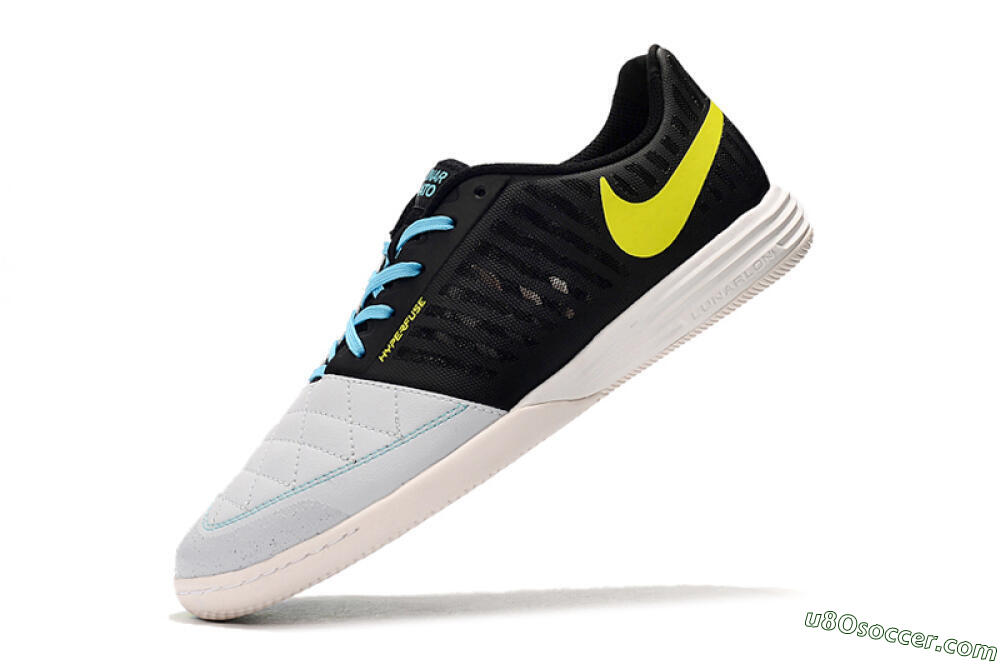 Nike Lunar Gato 2 IC Indoor & Futsal Soccer Shoes - Black/Blue/Yellow 5