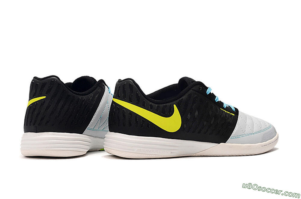 Nike Lunar Gato 2 IC Indoor & Futsal Soccer Shoes - Black/Blue/Yellow 6