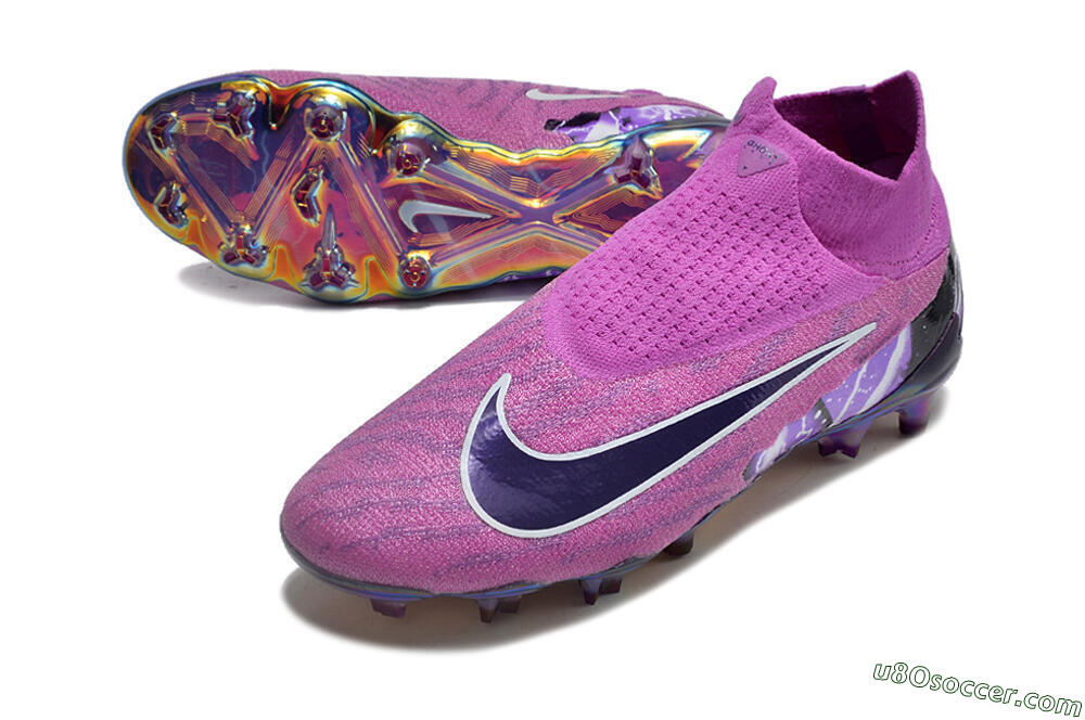 Nike Phantom GX DF Elite FG Firm Ground Soccer Cleats - Purple/Black/White/Gold 3