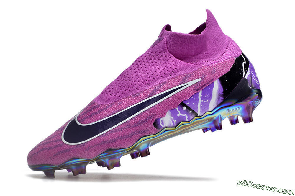 Nike Phantom GX DF Elite FG Firm Ground Soccer Cleats - Purple/Black/White/Gold 5