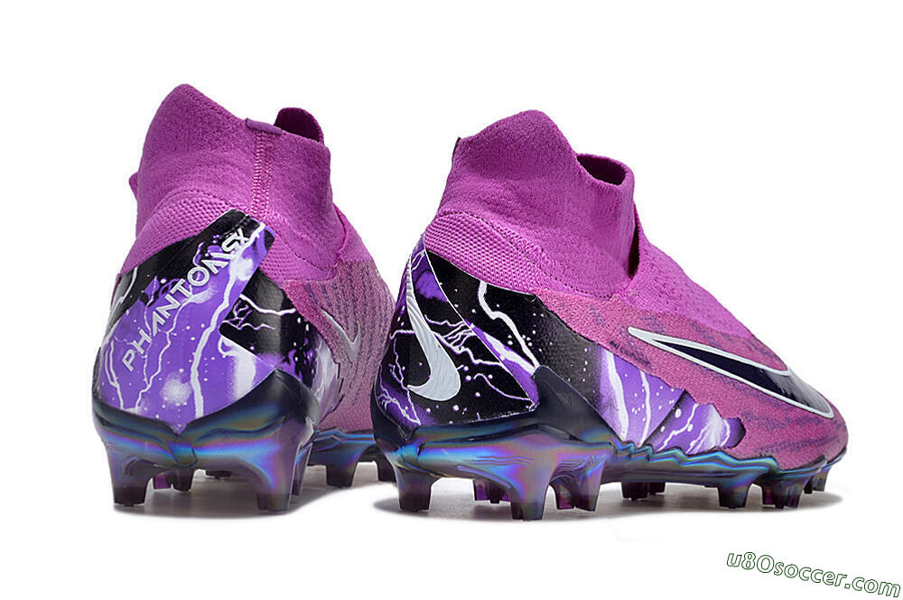 Nike Phantom GX DF Elite FG Firm Ground Soccer Cleats - Purple/Black/White/Gold 6