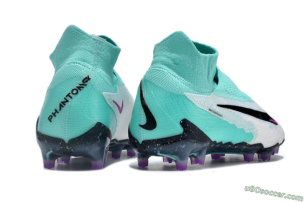 Nike Phantom GX Elite DF FG Firm Ground Soccer Cleats - White/Purple/Jade 6