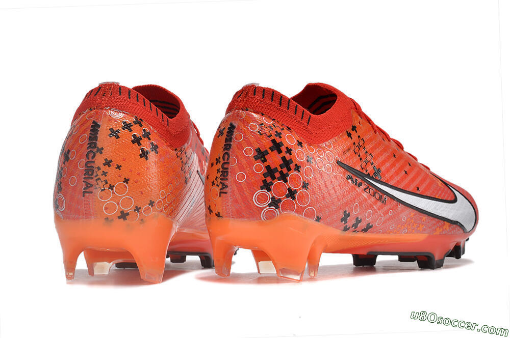 Nike AIR Zoom Mercurial Vapor 15 Elite FG Firm Ground Soccer Cleats - Orange/White/Black 6
