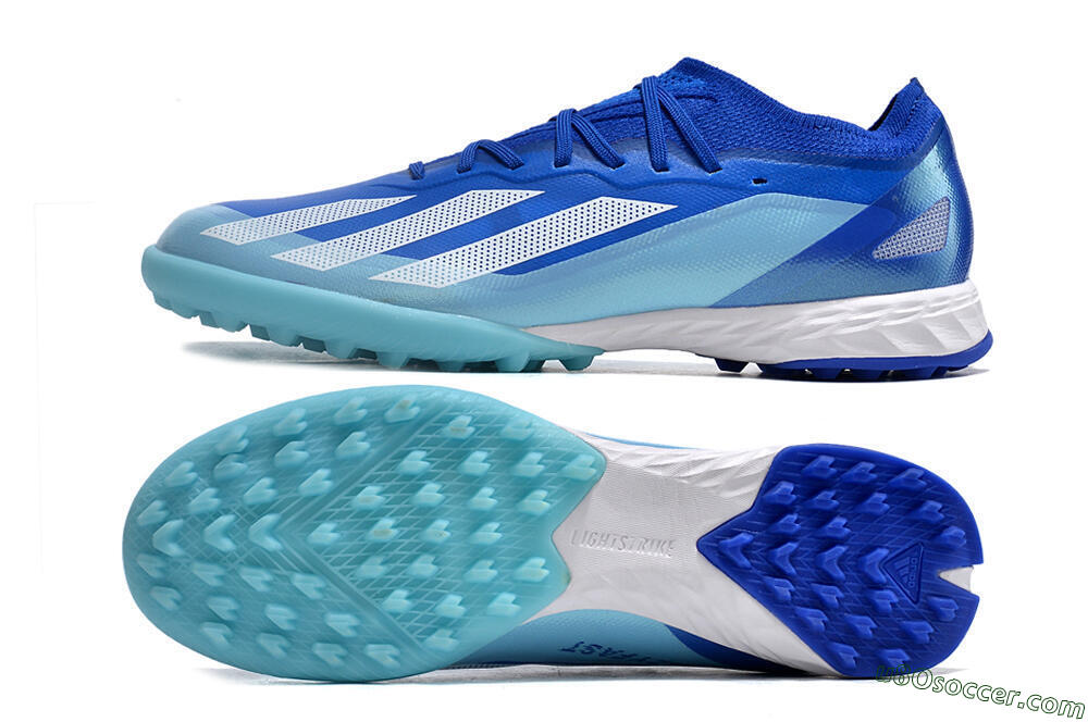 Adidas X Crazyfast.1 TF Artificial Turf Soccer Shoes - Blue/Silver/White 0
