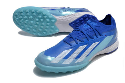 Adidas X Crazyfast.1 TF Artificial Turf Soccer Shoes - Blue/Silver/White
