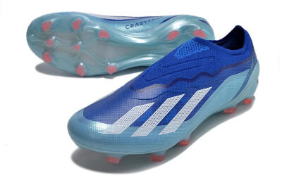 Adidas X Crazyfast.1 Laceless FG Firm Ground Soccer Cleats - Blue/White/Jade