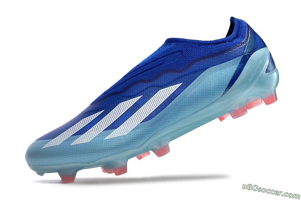 Adidas X Crazyfast.1 Laceless FG Firm Ground Soccer Cleats - Blue/White/Jade 5