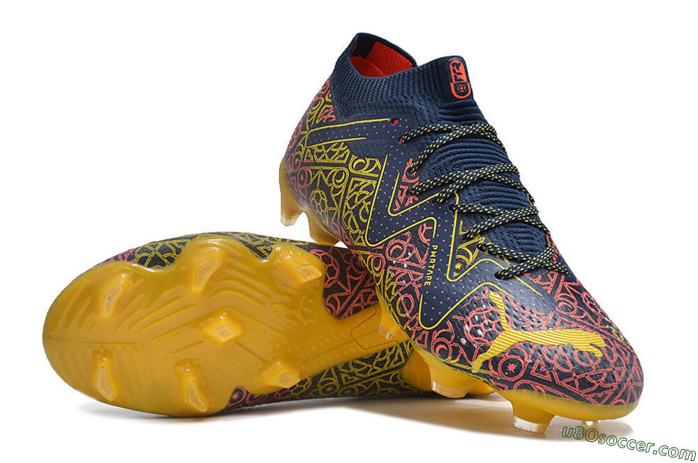 Puma Future Ultimate Limited Edition FG Firm Ground Soccer Cleats - Blue/Yellow/Red 3