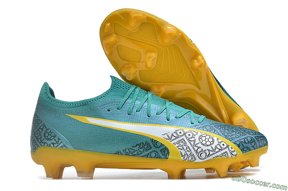 Puma Ultra Ultimate FG Firm Ground Soccer Cleats - Jade/White/Yellow 1