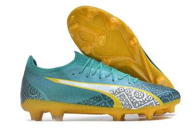 Puma Ultra Ultimate FG Firm Ground Soccer Cleats - Jade/White/Yellow