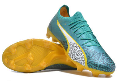 Puma Ultra Ultimate FG Firm Ground Soccer Cleats - Jade/White/Yellow