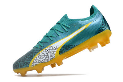 Puma Ultra Ultimate FG Firm Ground Soccer Cleats - Jade/White/Yellow