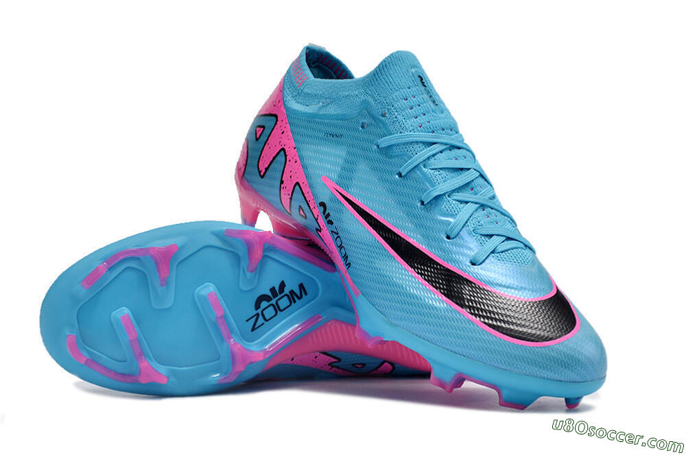 Nike Air Zoom Mercurial Vapor 15 Elite FG Firm Ground Soccer Cleats - Blue/Pink/Black 3