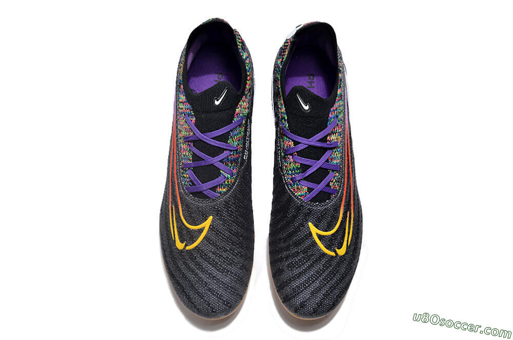Nike Phantom GX Elite FG Firm Ground Soccer Cleats - Black/Purple/Rainbow 4