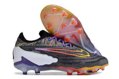 Nike Phantom GX Elite FG Firm Ground Soccer Cleats - Black/Purple/Rainbow