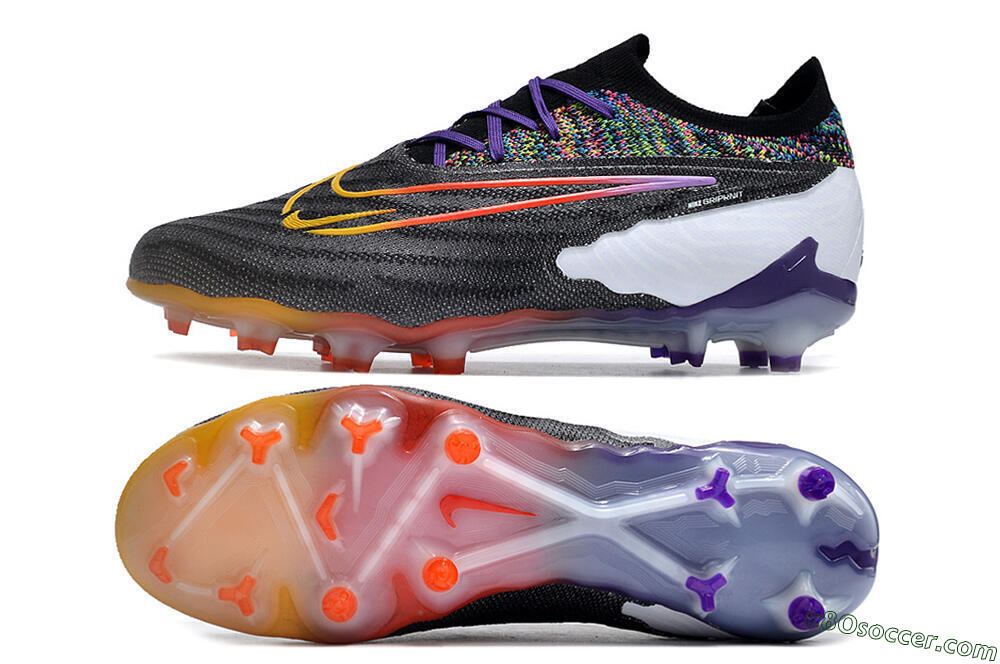 Nike Phantom GX Elite FG Firm Ground Soccer Cleats - Black/Purple/Rainbow 0