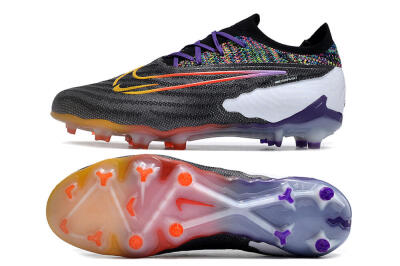 Nike Phantom GX Elite FG Firm Ground Soccer Cleats - Black/Purple/Rainbow