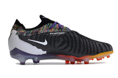 Nike Phantom GX Elite FG Firm Ground Soccer Cleats - Black/Purple/Rainbow