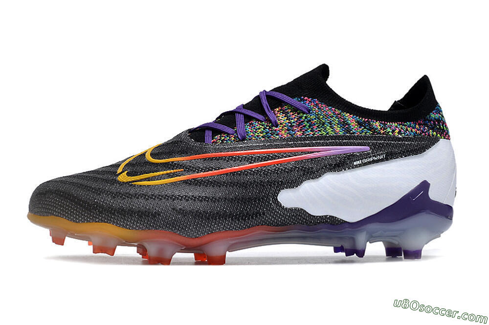 Nike Phantom GX Elite FG Firm Ground Soccer Cleats - Black/Purple/Rainbow 2