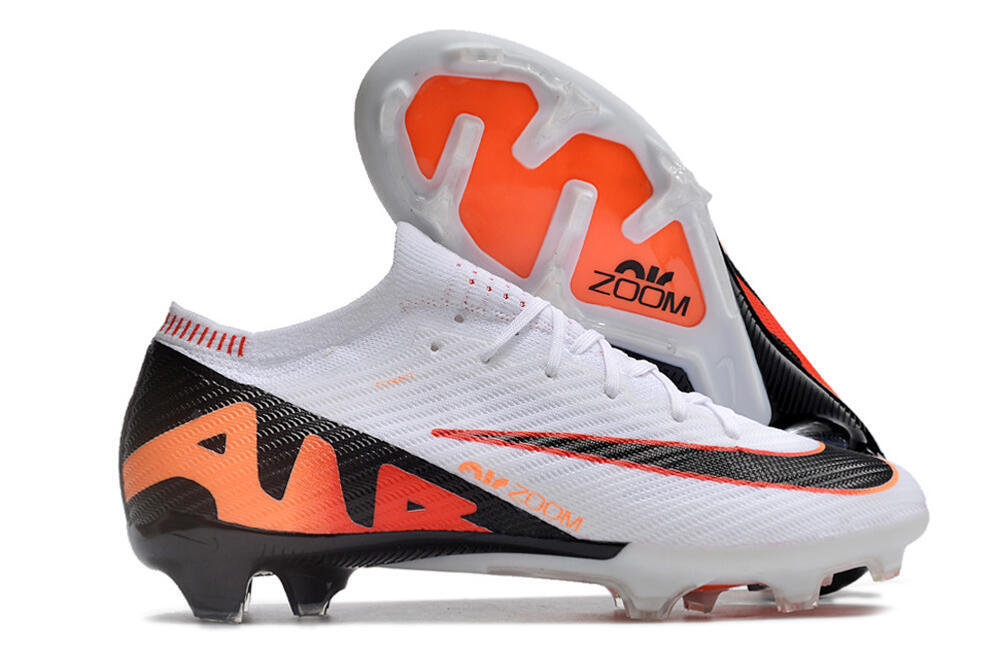 Nike Air Zoom Mercurial Vapor 15 Elite FG Firm Ground Soccer Cleats - White/Orange/Black 1