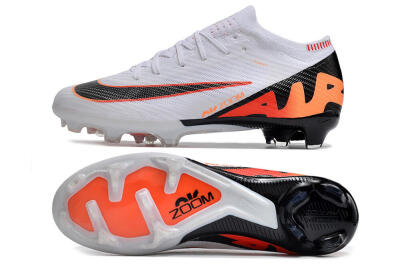 Nike Air Zoom Mercurial Vapor 15 Elite FG Firm Ground Soccer Cleats - White/Orange/Black