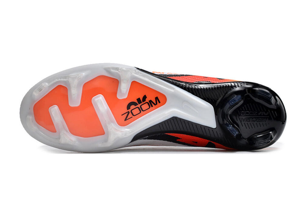 Nike Air Zoom Mercurial Vapor 15 Elite FG Firm Ground Soccer Cleats - White/Orange/Black 6