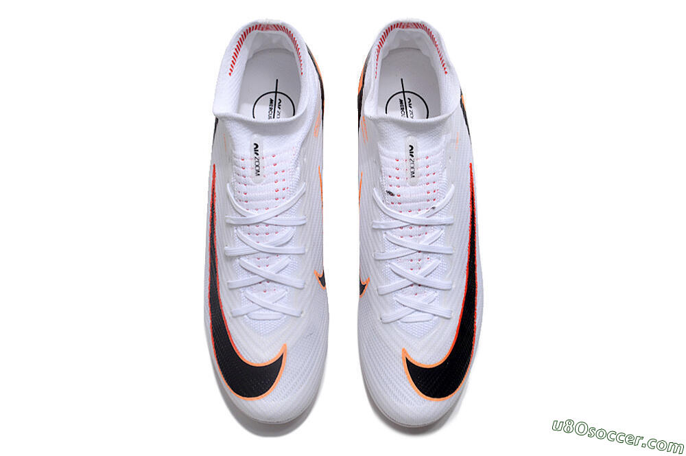 Nike Air Zoom Mercurial Superfly 9 Elite FG Firm Ground Soccer Cleats - White/Orange/Black 7