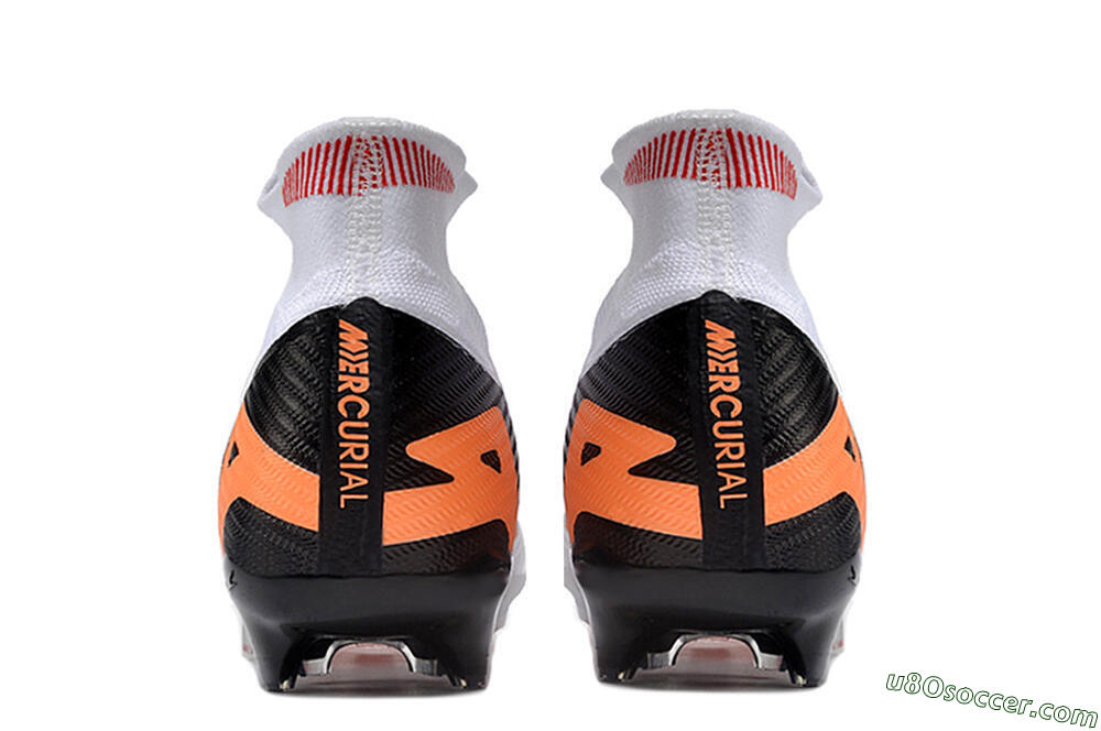 Nike Air Zoom Mercurial Superfly 9 Elite FG Firm Ground Soccer Cleats - White/Orange/Black 4