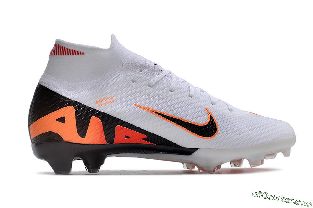 Nike Air Zoom Mercurial Superfly 9 Elite FG Firm Ground Soccer Cleats - White/Orange/Black 6