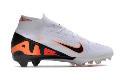 Nike Air Zoom Mercurial Superfly 9 Elite FG Firm Ground Soccer Cleats - White/Orange/Black