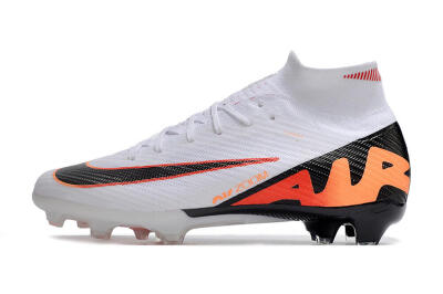 Nike Air Zoom Mercurial Superfly 9 Elite FG Firm Ground Soccer Cleats - White/Orange/Black